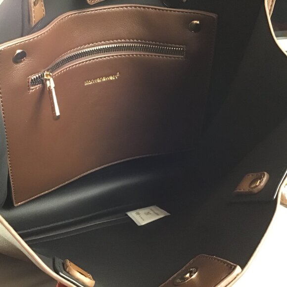 Montana West Satchel Vegan Leather Handbag (Large Size) Brown - Picture 11 of 12